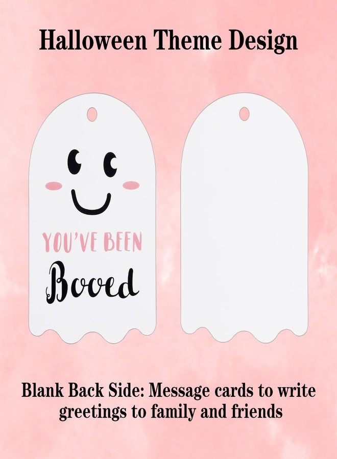 Vanlovemac 80 Pcs Halloween Tags with String, You've Been Booed Gifts Tag, Happy Halloween Tags for Goodie Bags, Cute Paper Name Tags, Boo Basket Stuffers, Ghost Hanging Tags Candy Bag Gift Wrap Tag - Image 3